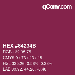 カラーコード: HEX #84234B | qconv.com