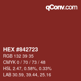 Color code: HEX #842723 | qconv.com