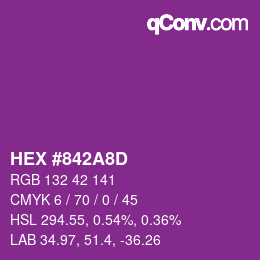 Color code: HEX #842A8D | qconv.com