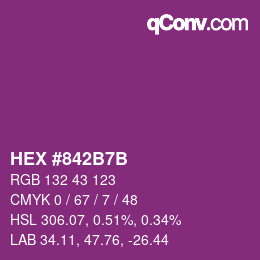 Color code: HEX #842B7B | qconv.com