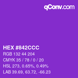 Color code: HEX #842CCC | qconv.com