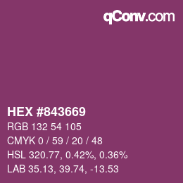 カラーコード: HEX #843669 | qconv.com
