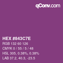 Color code: HEX #843C7E | qconv.com