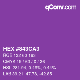 Color code: HEX #843CA3 | qconv.com