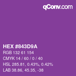 Farbcode: HEX #843D9A | qconv.com