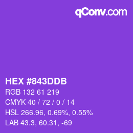 Color code: HEX #843DDB | qconv.com