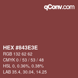 Color code: HEX #843E3E | qconv.com
