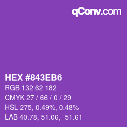 Color code: HEX #843EB6 | qconv.com