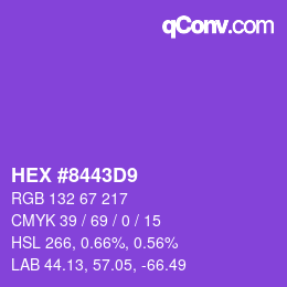 Color code: HEX #8443D9 | qconv.com