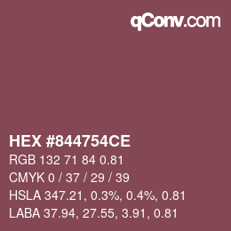 Código de color: HEX #844754CE | qconv.com