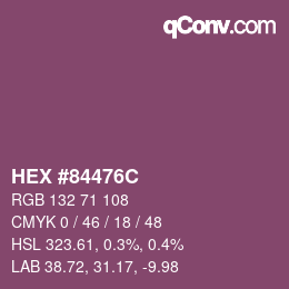 Color code: HEX #84476C | qconv.com