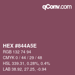 Color code: HEX #844A5E | qconv.com