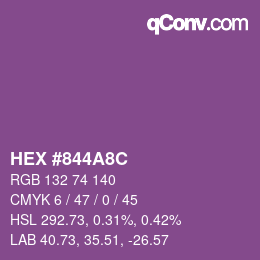 Color code: HEX #844A8C | qconv.com