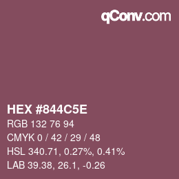 Color code: HEX #844C5E | qconv.com