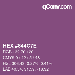 Color code: HEX #844C7E | qconv.com