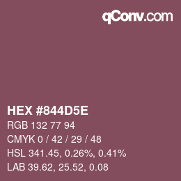 Color code: HEX #844D5E | qconv.com