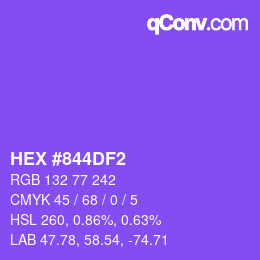 Color code: HEX #844DF2 | qconv.com