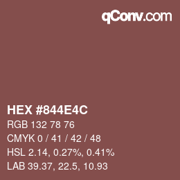 Color code: HEX #844E4C | qconv.com