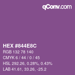 カラーコード: HEX #844E8C | qconv.com