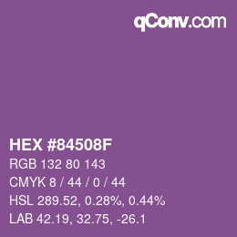 カラーコード: HEX #84508F | qconv.com