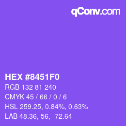 Color code: HEX #8451F0 | qconv.com