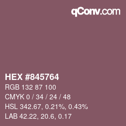 颜色代码: HEX #845764 | qconv.com