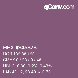 Farbcode: HEX #845878 | qconv.com