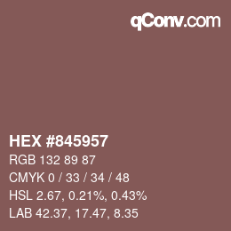 Color code: HEX #845957 | qconv.com