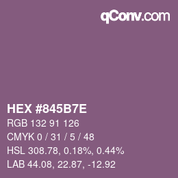 Color code: HEX #845B7E | qconv.com