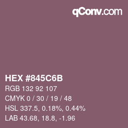 Color code: HEX #845C6B | qconv.com