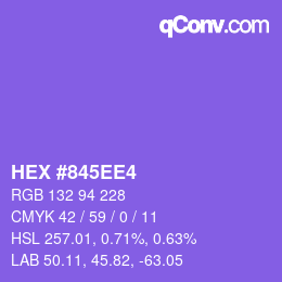 颜色代码: HEX #845EE4 | qconv.com