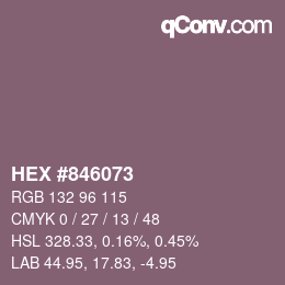 颜色代码: HEX #846073 | qconv.com
