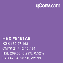 カラーコード: HEX #8461A8 | qconv.com