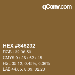 カラーコード: HEX #846232 | qconv.com