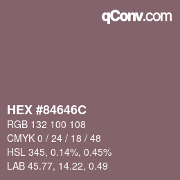 カラーコード: HEX #84646C | qconv.com