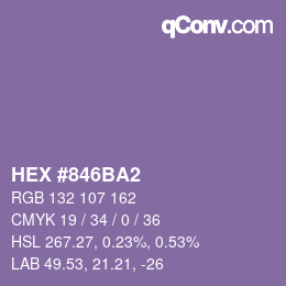 カラーコード: HEX #846BA2 | qconv.com