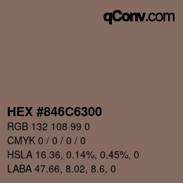 颜色代码: HEX #846C6300 | qconv.com