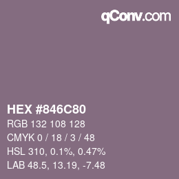 颜色代码: HEX #846C80 | qconv.com