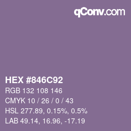 Color code: HEX #846C92 | qconv.com