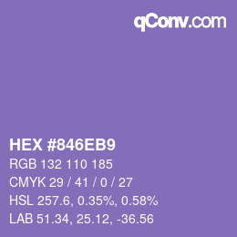 Color code: HEX #846EB9 | qconv.com