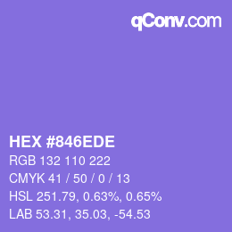 颜色代码: HEX #846EDE | qconv.com