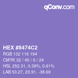 Color code: HEX #8474C2 | qconv.com