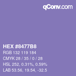Color code: HEX #8477B8 | qconv.com
