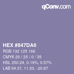 Código de color: HEX #847DA6 | qconv.com