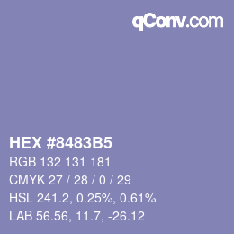 Código de color: HEX #8483B5 | qconv.com