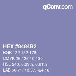 Color code: HEX #8484B2 | qconv.com