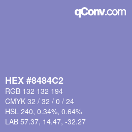 Color code: HEX #8484C2 | qconv.com