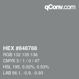 Color code: HEX #848788 | qconv.com