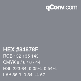 Color code: HEX #84878F | qconv.com
