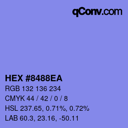 Color code: HEX #8488EA | qconv.com